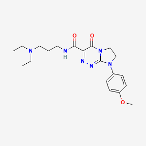 molecular formula C20H28N6O3 B2441040 N-(3-(diethylamino)propyl)-8-(4-methoxyphenyl)-4-oxo-4,6,7,8-tetrahydroimidazo[2,1-c][1,2,4]triazine-3-carboxamide CAS No. 946230-17-7