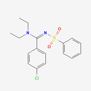 molecular formula C17H19ClN2O2S B2441049 (E)-4-chloro-N,N-diethyl-N'-(phenylsulfonyl)benzimidamide CAS No. 1321941-99-4