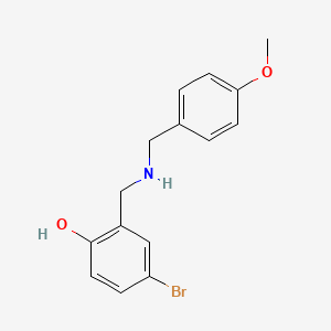 molecular formula C15H16BrNO2 B2441053 4-溴-2-{[(4-甲氧基苄基)氨基]甲基}苯酚 CAS No. 1223888-21-8