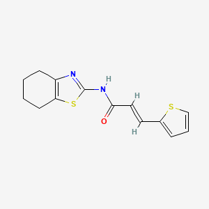 molecular formula C14H14N2OS2 B2441058 (E)-N-(4,5,6,7-tetrahydrobenzo[d]thiazol-2-yl)-3-(thiophen-2-yl)acrylamide CAS No. 476307-93-4