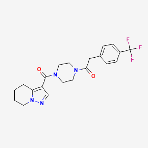 B2441060 1-(4-(4,5,6,7-Tetrahydropyrazolo[1,5-a]pyridine-3-carbonyl)piperazin-1-yl)-2-(4-(trifluoromethyl)phenyl)ethanone CAS No. 2034587-15-8