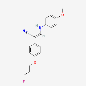 molecular formula C19H19FN2O2 B2441063 (Z)-2-[4-(3-fluoropropoxy)phenyl]-3-(4-methoxyanilino)-2-propenenitrile CAS No. 1164505-54-7