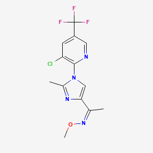 B2441065 (Z)-(1-{1-[3-chloro-5-(trifluoromethyl)pyridin-2-yl]-2-methyl-1H-imidazol-4-yl}ethylidene)(methoxy)amine CAS No. 250714-17-1