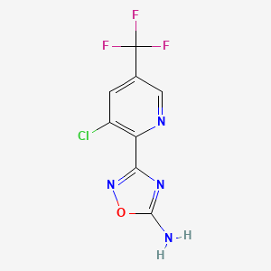 molecular formula C8H4ClF3N4O B2441067 3-[3-Chloro-5-(trifluoromethyl)pyridin-2-yl]-1,2,4-oxadiazol-5-amine CAS No. 2453324-83-7