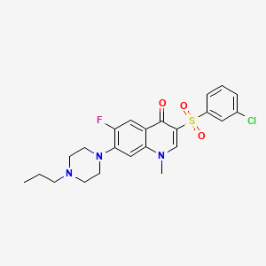 molecular formula C23H25ClFN3O3S B2441069 3-((3-氯苯基)磺酰基)-6-氟-1-甲基-7-(4-丙基哌嗪-1-基)喹啉-4(1H)-酮 CAS No. 892756-50-2