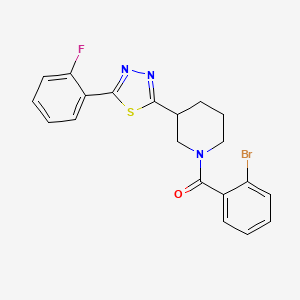 molecular formula C20H17BrFN3OS B2441074 (2-溴苯基)(3-(5-(2-氟苯基)-1,3,4-噻二唑-2-基)哌啶-1-基)甲苯酮 CAS No. 1351602-55-5