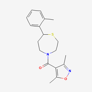 (3,5-Dimethylisoxazol-4-yl)(7-(o-tolyl)-1,4-thiazepan-4-yl)methanone
