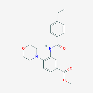 molecular formula C21H24N2O4 B244108 Methyl 3-[(4-ethylbenzoyl)amino]-4-(4-morpholinyl)benzoate 