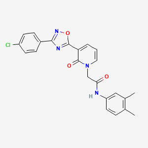 molecular formula C23H19ClN4O3 B2441083 2-(3-(3-(4-chlorophenyl)-1,2,4-oxadiazol-5-yl)-2-oxopyridin-1(2H)-yl)-N-(3,4-dimethylphenyl)acetamide CAS No. 1105231-75-1
