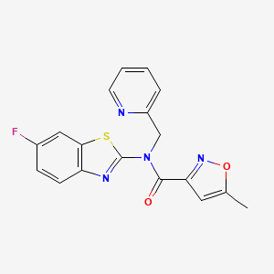 molecular formula C18H13FN4O2S B2441084 N-(6-氟苯并[d]噻唑-2-基)-5-甲基-N-(吡啶-2-基甲基)异恶唑-3-甲酰胺 CAS No. 946357-21-7