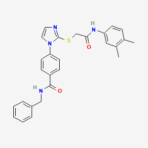 N-benzyl-4-(2-((2-((3,4-dimethylphenyl)amino)-2-oxoethyl)thio)-1H-imidazol-1-yl)benzamide