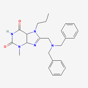molecular formula C24H27N5O2 B2441098 8-[(dibenzylamino)methyl]-3-methyl-7-propyl-2,3,6,7-tetrahydro-1H-purine-2,6-dione CAS No. 862979-30-4