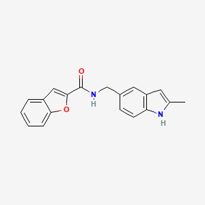 molecular formula C19H16N2O2 B2441105 N-((2-甲基-1H-吲哚-5-基)甲基)苯并呋喃-2-甲酰胺 CAS No. 852136-89-1