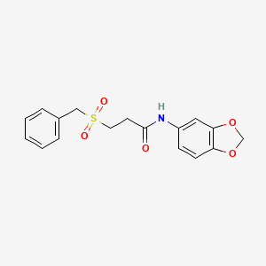 molecular formula C17H17NO5S B2441114 N-(1,3-苯并二氧杂环-5-基)-3-苄基磺酰基丙酰胺 CAS No. 827620-61-1