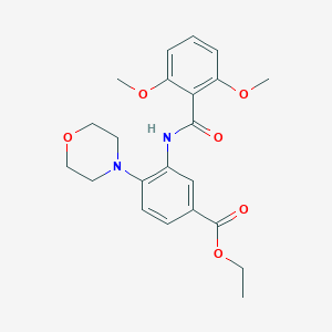 molecular formula C22H26N2O6 B244112 Ethyl 3-[(2,6-dimethoxybenzoyl)amino]-4-(4-morpholinyl)benzoate 