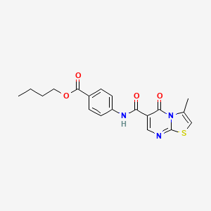 molecular formula C19H19N3O4S B2441123 butyl 4-(3-methyl-5-oxo-5H-thiazolo[3,2-a]pyrimidine-6-carboxamido)benzoate CAS No. 851945-37-4
