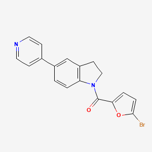 molecular formula C18H13BrN2O2 B2441124 (5-溴呋喃-2-基)(5-(吡啶-4-基)吲哚-1-基)甲酮 CAS No. 2034375-98-7