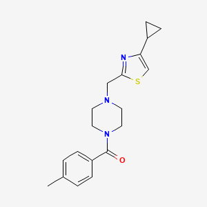 molecular formula C19H23N3OS B2441130 (4-((4-Cyclopropylthiazol-2-yl)methyl)piperazin-1-yl)(p-tolyl)methanone CAS No. 1172731-73-5