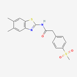 N-(5,6-dimethylbenzo[d]thiazol-2-yl)-2-(4-(methylsulfonyl)phenyl)acetamide