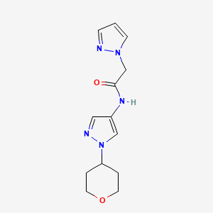 N-[1-(oxan-4-yl)-1H-pyrazol-4-yl]-2-(1H-pyrazol-1-yl)acetamide