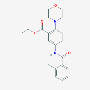 molecular formula C21H24N2O4 B244114 Ethyl 5-[(2-methylbenzoyl)amino]-2-(4-morpholinyl)benzoate 