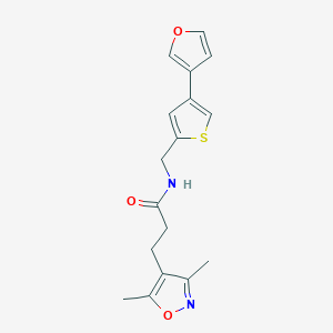 3-(3,5-Dimethyl-1,2-oxazol-4-yl)-N-[[4-(furan-3-yl)thiophen-2-yl]methyl]propanamide