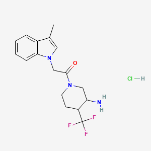 molecular formula C17H21ClF3N3O B2441141 1-[3-Amino-4-(trifluoromethyl)piperidin-1-yl]-2-(3-methylindol-1-yl)ethanone;hydrochloride CAS No. 2418662-28-7
