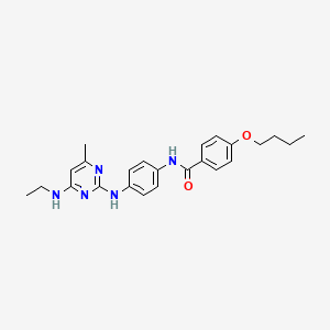 molecular formula C24H29N5O2 B2441143 4-butoxy-N-(4-{[4-(ethylamino)-6-methylpyrimidin-2-yl]amino}phenyl)benzamide CAS No. 923132-34-7