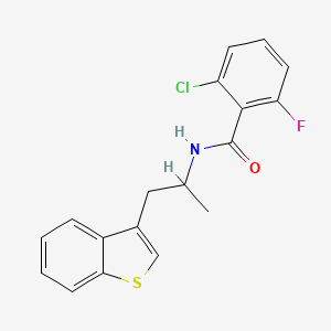 molecular formula C18H15ClFNOS B2441145 N-(1-(benzo[b]thiophen-3-yl)propan-2-yl)-2-chloro-6-fluorobenzamide CAS No. 2034566-87-3