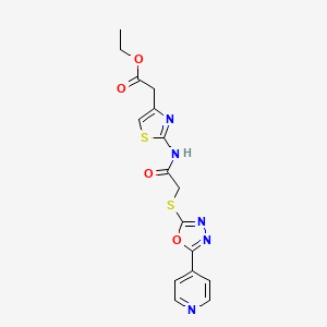 2-[2-[[1-Oxo-2-[(5-pyridin-4-yl-1,3,4-oxadiazol-2-yl)thio]ethyl]amino]-4-thiazolyl]acetic acid ethyl ester