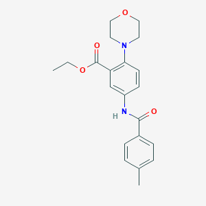 molecular formula C21H24N2O4 B244115 Ethyl 5-[(4-methylbenzoyl)amino]-2-(4-morpholinyl)benzoate 