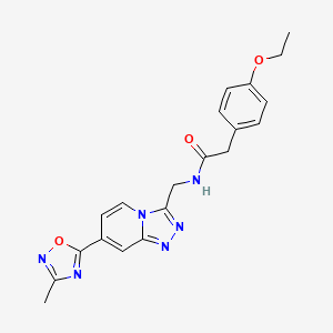 molecular formula C20H20N6O3 B2441150 2-(4-乙氧基苯基)-N-((7-(3-甲基-1,2,4-噁二唑-5-基)-[1,2,4]三唑并[4,3-a]吡啶-3-基)甲基)乙酰胺 CAS No. 2034531-07-0