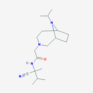 molecular formula C18H32N4O B2441153 n-(1-Cyano-1,2-dimethylpropyl)-2-[9-(propan-2-yl)-3,9-diazabicyclo[4.2.1]nonan-3-yl]acetamide CAS No. 2249323-63-3