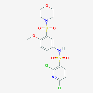 2,6-dichloro-N-(4-methoxy-3-morpholin-4-ylsulfonylphenyl)pyridine-3-sulfonamide