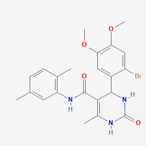 molecular formula C22H24BrN3O4 B2441161 4-(2-bromo-4,5-dimethoxyphenyl)-N-(2,5-dimethylphenyl)-6-methyl-2-oxo-1,2,3,4-tetrahydropyrimidine-5-carboxamide CAS No. 905775-49-7
