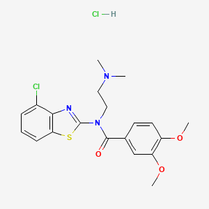 molecular formula C20H23Cl2N3O3S B2441162 N-(4-chlorobenzo[d]thiazol-2-yl)-N-(2-(dimethylamino)ethyl)-3,4-dimethoxybenzamide hydrochloride CAS No. 1215839-60-3