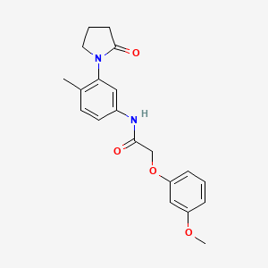 molecular formula C20H22N2O4 B2441166 2-(3-methoxyphenoxy)-N-(4-methyl-3-(2-oxopyrrolidin-1-yl)phenyl)acetamide CAS No. 941993-77-7