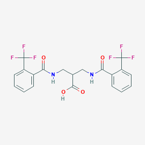 3-[[2-(Trifluoromethyl)benzoyl]amino]-2-[[[2-(trifluoromethyl)benzoyl]amino]methyl]propanoic acid
