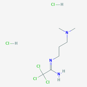molecular formula C7H16Cl5N3 B2441173 2,2,2-trichloro-N-(3-(dimethylamino)propyl)acetimidamide dihydrochloride CAS No. 474621-53-9