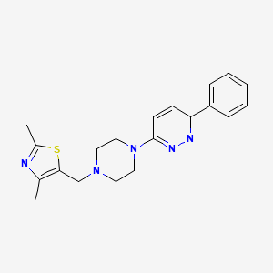 molecular formula C20H23N5S B2441177 2,4-Dimethyl-5-[[4-(6-phenylpyridazin-3-yl)piperazin-1-yl]methyl]-1,3-thiazole CAS No. 2380095-32-7