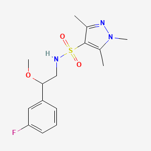N-(2-(3-fluorophenyl)-2-methoxyethyl)-1,3,5-trimethyl-1H-pyrazole-4-sulfonamide