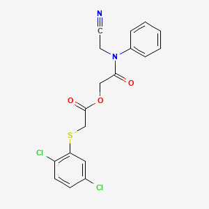 molecular formula C18H14Cl2N2O3S B2441180 [(Cyanomethyl)(phenyl)carbamoyl]methyl 2-[(2,5-dichlorophenyl)sulfanyl]acetate CAS No. 1096074-57-5