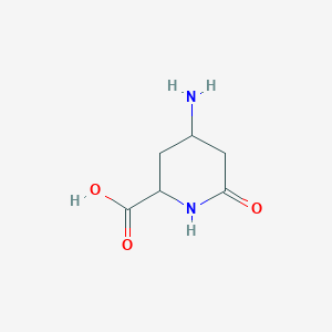 molecular formula C6H10N2O3 B2441183 4-Amino-6-oxopiperidine-2-carboxylic acid CAS No. 1367728-53-7