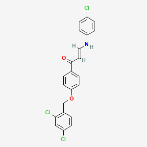 molecular formula C22H16Cl3NO2 B2441184 (E)-3-(4-氯苯胺基)-1-[4-[(2,4-二氯苯基)甲氧基]苯基]丙-2-烯-1-酮 CAS No. 477889-40-0