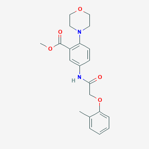 molecular formula C21H24N2O5 B244119 Methyl 5-{[(2-methylphenoxy)acetyl]amino}-2-(4-morpholinyl)benzoate 