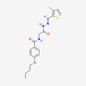 (E)-4-butoxy-N-(2-(2-((3-methylthiophen-2-yl)methylene)hydrazinyl)-2-oxoethyl)benzamide
