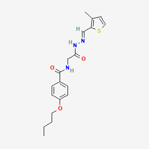 molecular formula C19H23N3O3S B2441190 (E)-4-丁氧基-N-(2-(2-((3-甲硫代吩-2-基)亚甲基)肼基)-2-氧代乙基)苯甲酰胺 CAS No. 391892-21-0