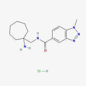 N-[(1-Aminocycloheptyl)methyl]-1-methylbenzotriazole-5-carboxamide;hydrochloride