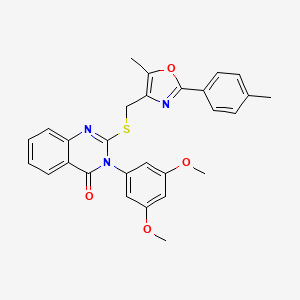3-(3,5-dimethoxyphenyl)-2-(((5-methyl-2-(p-tolyl)oxazol-4-yl)methyl)thio)quinazolin-4(3H)-one
