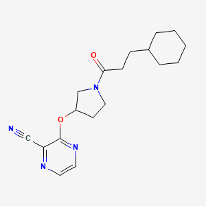 3-((1-(3-Cyclohexylpropanoyl)pyrrolidin-3-yl)oxy)pyrazine-2-carbonitrile